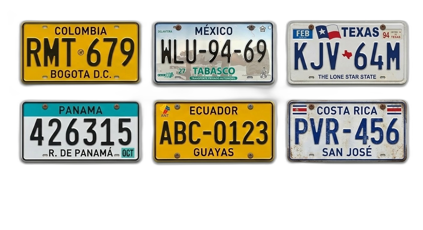 License plates from US, Mexico, Canada and Latin America recognized by LPR system